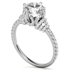 Round Brilliant Kite-Set Designer Inspired Moissanite Engagement Ring