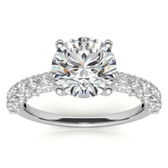 3-Sided Pave Style Fancy Moissanite Engagement Ring