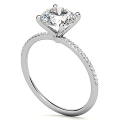Petite Round Brilliant Moissanite Engagement Ring