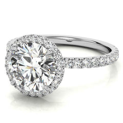 Petite Round Moissanite Halo Engagement Ring