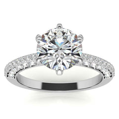 Round Brilliant Moissanite Knife Edge Engagement Ring