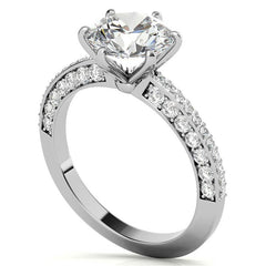 Round Brilliant Moissanite Knife Edge Engagement Ring