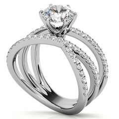 Round Brilliant Moissanite Multi-Band Engagement Ring