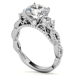 Round Brilliant Three-Stone Infinity Engagement Ring