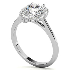 Round Graduated Halo Moissanite Engagement Ring