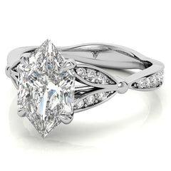 Duchess Marquise Floral Inspired Moissanite Engagement Ring