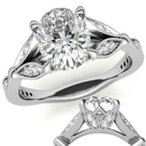 Oval Floral Inspired Moissanite Engagement Ring