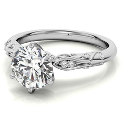 Antique Style Scroll Moissanite Engagement Ring