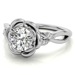 6-Prong Floral Split Shank Moissanite Engagement Ring