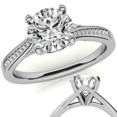 Round Bypass Channel Moissanite Engagement Ring