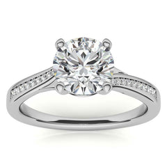 Round Bypass Channel Moissanite Engagement Ring