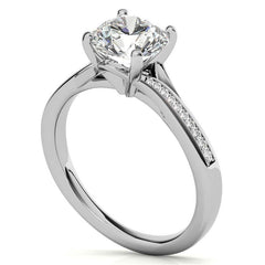 Round Bypass Channel Moissanite Engagement Ring