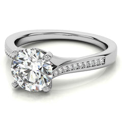 Round Bypass Channel Moissanite Engagement Ring