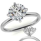 Petite Round Hidden Halo Moissanite Engagement Ring