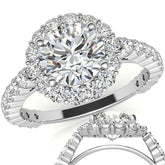 Halo Cathedral Moissanite Engagement Ring