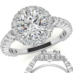Halo Cathedral Moissanite Engagement Ring