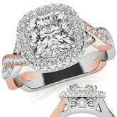 Cushion Halo Infinity Moissanite Engagement Ring