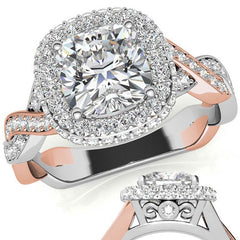 Cushion Halo Infinity Moissanite Engagement Ring