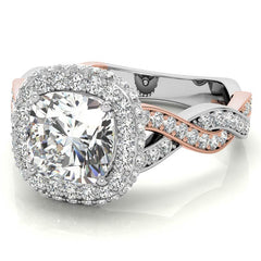 Cushion Halo Infinity Moissanite Engagement Ring