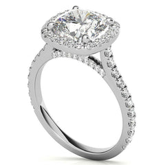 Cushion Halo Cathedral Moissanite Engagement Ring