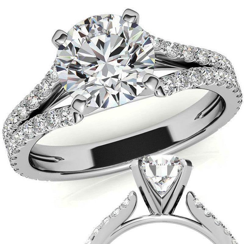 Split Shank Moissanite Engagement Ring
