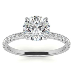 Petite 4-Prong Round Brilliant Moissanite Engagement Ring