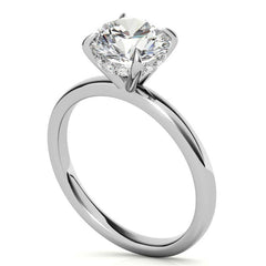 2mm Round Brilliant Moissanite Solitaire Ring with Hidden Halo