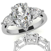 Pear 3-Stone Moissanite Engagement Ring