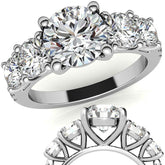 Round 5-Stone Moissanite Engagement Ring