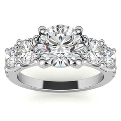 Round 5-Stone Moissanite Engagement Ring