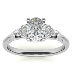 Unique Oval Trellis Moissanite Engagement Ring