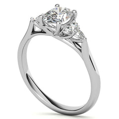 Unique Oval Trellis Moissanite Engagement Ring