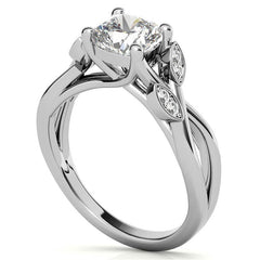 Cushion Floral Inspired Trellis Ivy Moissanite Engagement Ring