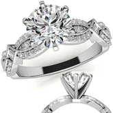 Milgrain Infinity Style Moissanite Engagement Ring