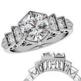 Antique Art Deco Inspired Moissanite Engagement Ring