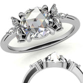 Rose and Marquise Moissanite Engagement Ring