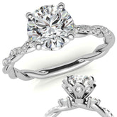 Round Petal Infinity Design Moissanite Engagement Ring