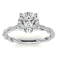 Round Petal Infinity Design Moissanite Engagement Ring