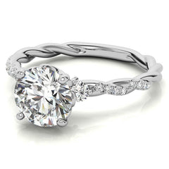 Round Petal Infinity Design Moissanite Engagement Ring