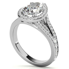 Split Shank Cathedral Pear Moissanite Engagement Ring