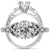 Moissanite Accented Celtic Knot Engagement Ring