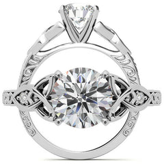 Moissanite Accented Celtic Knot Engagement Ring