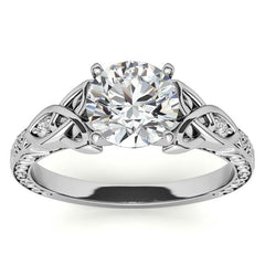 Moissanite Accented Celtic Knot Engagement Ring