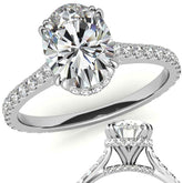 Oval Hidden Halo Moissanite Engagement Ring