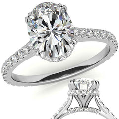 Oval Hidden Halo Moissanite Engagement Ring