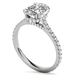 Oval Hidden Halo Moissanite Engagement Ring