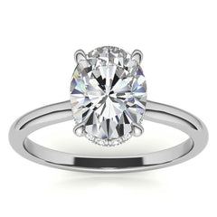 Oval Hidden Halo Moissanite Engagement Ring