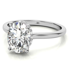 Oval Hidden Halo Moissanite Engagement Ring