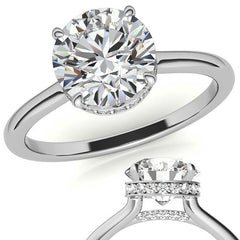 Round 4-Prong Hidden Halo Moissanite Engagement Ring