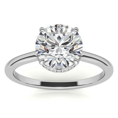 Round 4-Prong Hidden Halo Moissanite Engagement Ring